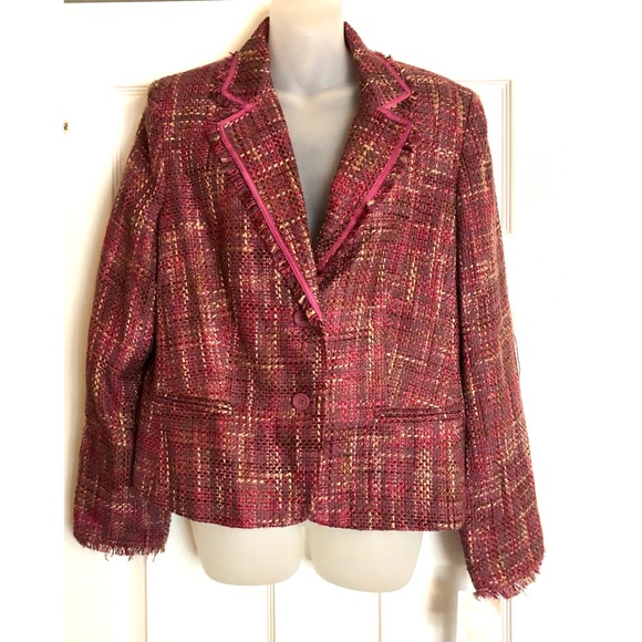 Jones Wear Jackets & Coats Nwt Jones Wear Pink Tweed Blazer Poshmark